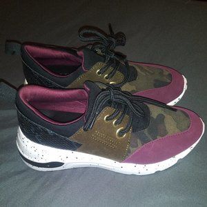 Mad Love Cappi Faux Leather Camo Chunky Sneakers